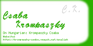 csaba krompaszky business card
